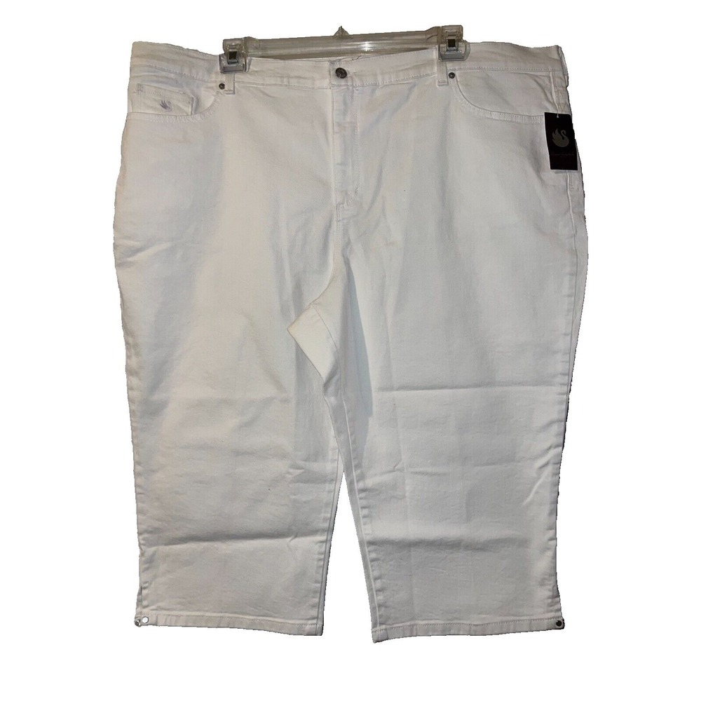 Gloria Vanderbilt Amanda Capri White‎ Jeans Womens 24W Classic Rise Slimming New
